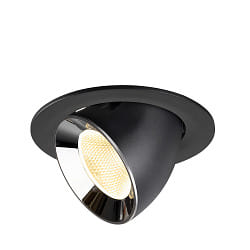 recessed spotlight NUMINOS� GIMBLE L swivelling, suitable for VDU workstation IP20, chrome, black dimmable