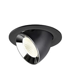 recessed spotlight NUMINOS� GIMBLE L swivelling, suitable for VDU workstation IP20, chrome, black dimmable
