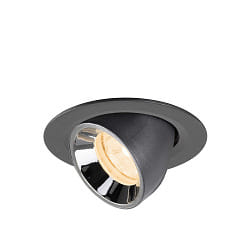 recessed spotlight NUMINOS� GIMBLE XS swivelling, suitable for VDU workstation IP20, chrome, black dimmable