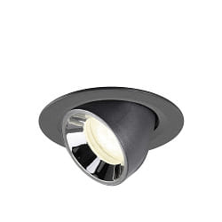 recessed spotlight NUMINOS� GIMBLE XS swivelling, suitable for VDU workstation IP20, chrome, black dimmable