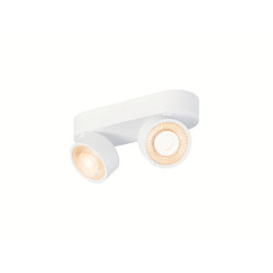 wall and ceiling luminaire KALU 2.0 2 flames, suitable for VDU workstation IP20, white, lacquered dimmable