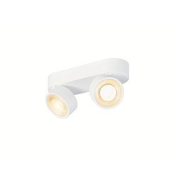 wall and ceiling luminaire KALU 2.0 2 flames, suitable for VDU workstation IP20, white, lacquered dimmable