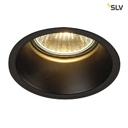 Ceiling recessed luminaire HORN GU10 Downlight, round, max. 50W, clip springs, black