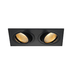 LED Downlight Set NEW TRIA II DL SQUARE Recessed luminaire, 2x6W, 38�, 2700K, incl. driver, clip springs, white