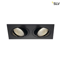 LED Downlight Set NEW TRIA II DL SQUARE Recessed luminaire, 2x6W, 38, 3000K, incl. driver, clip springs, black