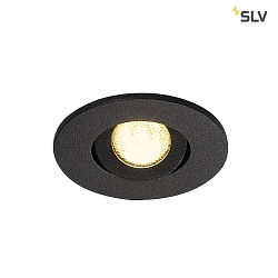 LED Ceiling recessed spot NEW TRIA MINI DL SET, round, 2,2W, PowerLED, 3000K, 30, incl. Driver, Clip springs, black