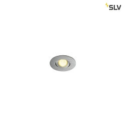LED Ceiling recessed spot NEW TRIA MINI DL SET, round, 2,2W, PowerLED, 3000K, 30, incl. Driver, Clip springs, alu brushed