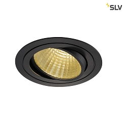 LED Ceiling recessed spot NEW TRIA DL SET, round, COB LED, 2700K, 30, incl. Driver, Clip springs, black