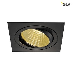 LED Ceiling recessed spot NEW TRIA DL SET, square, COB LED, 2700K, 30, incl. Driver, Clip springs, black