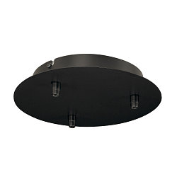 Ceiling canopy FITU 3, round, incl. strain relief, black