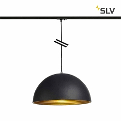 Pendant luminaire FORCHINI M E27 40W for 1-Phase track, 40cm, round, black/gold, incl. black 1-Phase adaptor