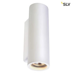 Wall luminaire PLASTRA Tube, plaster, white, 2xGU10