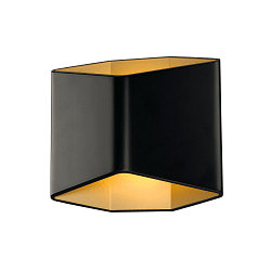 LED Wandleuchte CARISO 2, 7,6W, COB LED, 3000K, schwarz/messing