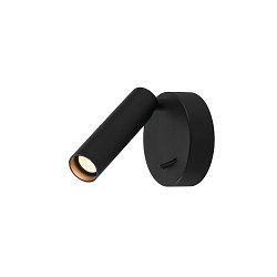 Premium-LED Wandleuchte KARPO 30 WL, Single, 6W 3000K 360lm 40�, mit Schalter, Schwarz