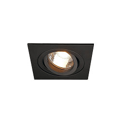 PIREQ QPAR51 SQUARE DOWNLIGHT, IP20, Einbau, 9 x 9cm, GU10 max. 50W, kardanisch, inkl. Clipfedern, Mattschwarz