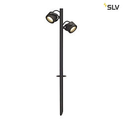 Outdoor Spike luminaire SITRA 360 SPIKE, 2-heads, 67cm, IP44, 2x GX53, swivelling 90°, rotatable, with cable, anthracite