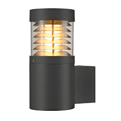 Au�enwandleuchte F-POL WALL, rund, IP54, E27 T38 max. 20W, mit Raster, Anthrazit