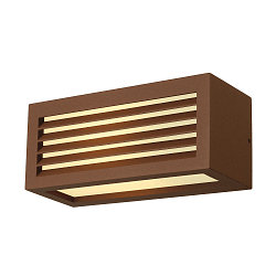 Au�enwandleuchte BOX-L, IP44, eckig, E27 max. 18W, Rostfarben