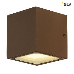 Outdoor Wall luminaire SITRA CUBE, UP/DOWN, IP44, 2x GX53 TCR-TSE max. 9W, rust-colored