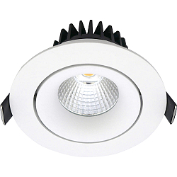 LED Einbauleuchte VELIA TILT, rund, 11W, IP44, dimmbar, 3000K, weiß matt