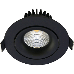 LED Einbauleuchte VELIA TILT, rund, 13W, 1800-3000K, IP44, DTW, schwarz matt