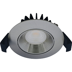 LED Einbauleuchte VELIA LOW PROFILE, rund, 5,5W, 4000K, 340lm, IP44, dimmbar, alu gebürstet