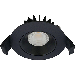 LED Einbauleuchte VELIA LOW PROFILE, rund, 5,5W, 4000K, 340lm, IP44, dimmbar, schwarz matt