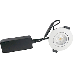 LED Einbauleuchte LOW PROFILE, rund, 6W, 3000K, 470lm, IP54, dimmbar, weiß matt