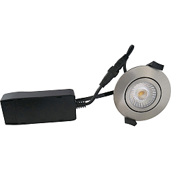 LED Einbauleuchte LOW PROFILE, rund, 6W, 2700K, 450lm, IP54, dimmbar, alu gebürstet