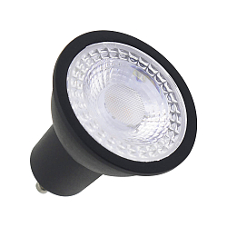 LED Leuchtmittel LONG LIFE, 38°, GU10, 5W, 1800/3000K, 350lm, IP44, opal, weiß/schwarz