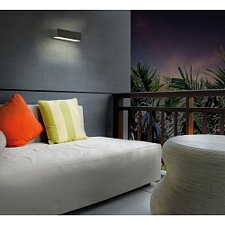 Wandleuchte DRACO, Up & Down, 2 x 5W, 510lm, 3000K, IP54, IK10, anthrazit