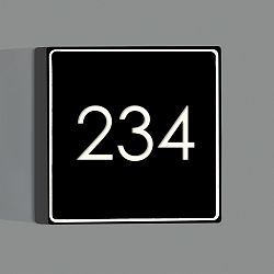 Wandleuchte PICTO, eckig, L x B: 10,0 x 10,0 cm, 3W, 264lm, 3000K, IP20, IK05, schwarz