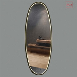 LED wall mirror ONIX 16/3831, CRi >90, oval, 185 x 70cm, black, 59W 3000K 3375lm