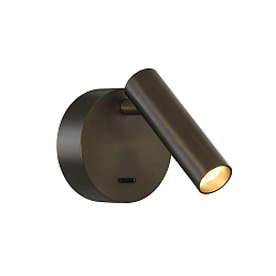 LED Wandstrahler ATRIA 16/3925, 3W, 3000K, 285lm, IP20, mit Schalter, verstellbar, bronze