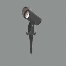 gorund spike luminaire SEIREN with open cable, tiltable GU10 IP65, anthracite dimmable