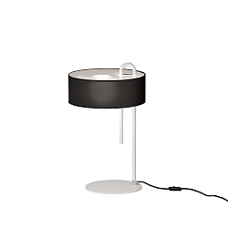 Tischleuchte CLIP 8178, E27, max. 15W, IP20, mit Kabelschalter, Fu� wei� / Schirm schwarz