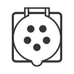 Einsatz f�r Albert Energies�ule Typ Nr. 4405/-07 /-09 /-17 /-19 - CEE Steckdose IP54, 32A / 400V, 5-polig, Rot / schr�g