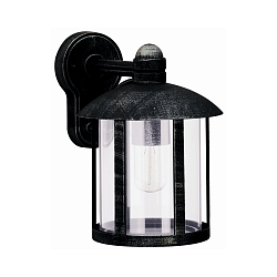 Au�enwandleuchte Landhausstil Vintage Typ Nr. 1835, h�ngend mit Arm, IP44, E27 QA55 max. 57W, Alu-Guss / klar, Schwarz-Silber