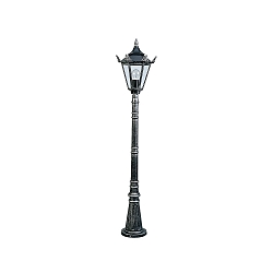 Path light Country style Type No. 4137, IP23, height 146cm, E27 QA55 max. 57W, cast alu / glass clear, black-silver