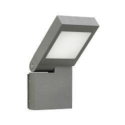 LED Au�enwandleuchte Typ Nr. 0111, IP44, 14W 3000K 1400lm, schwenkbar 90� stufenlos, Alu-Guss / Opalglas, Anthrazit