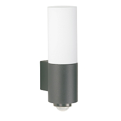 Au�enwandleuchte Typ Nr. 0378, IP54, mit Sensor, E27 max. 20W, Aluminium-Guss / Opalglas, anthrazit