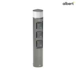 Outdoor Socket column Type No. 2202, LED + 3 Schuko sockets, IP44, 10W 3000K 900lm, without switching function, anthracite