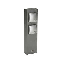Outdoor Socket column 2-way, IP44, without switching function, C/F, German socket, anthracite / silver
