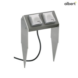 Outdoor Sockets pike bar Type No. 4402, IP44, 2-way, anthracite/silver, without switching function, D - Type F, German socket