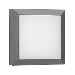 Outdoor LED Wand- und Deckenleuchte Typ Nr. 6561, IP54 IK08, 26 x 26cm, 16W 3000K 1600lm, Alu-Guss / Opal, dimmbar, Anthrazit