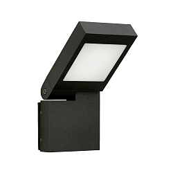 LED Au�enwandleuchte Typ Nr. 0111, IP44, 14W 3000K 1400lm, schwenkbar 90� stufenlos, Alu-Guss / Opalglas, Schwarz matt