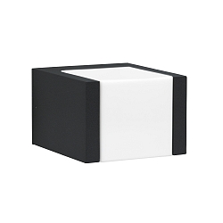 LED Outdoor Wall luminaire Type No. 0332, long light distributor, IP54, 5W 3000K 480lm,cast alu,acrylic, dimmable, black