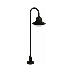 Path light Type No. 2005, height 120cm, IP44, E27 QA55 max. 75W, cast alu / opal glass, black