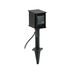 Outdoor Socket spike, IP44, without switching function, cast alu, incl. 250cm connector cable, black, 2-way