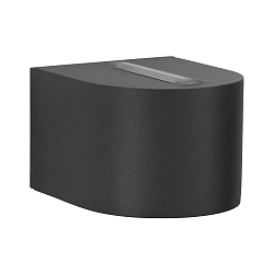 LED Au�enwand-Strahler Typ Nr. 2339, Up/Down, eng/breit, Rund, IP44, 230V, 6W 3000K 660lm, Linse klar + Glas, Schwarz